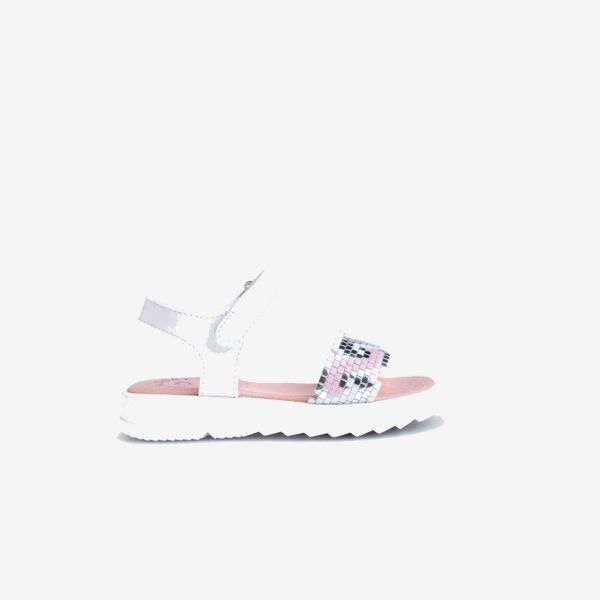 Sandalia Pablosky niña suela gruesa con velcro y tira metalizada estilo minecraft