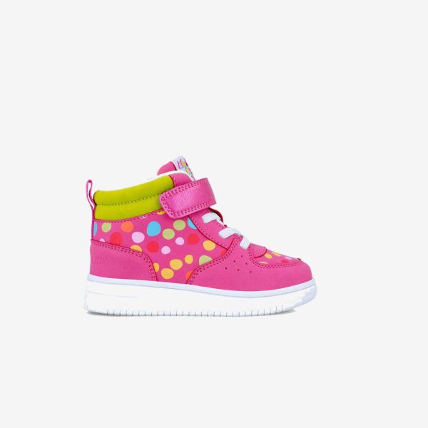 Botin niña de Agatha en color fucsia con un toque multicolor