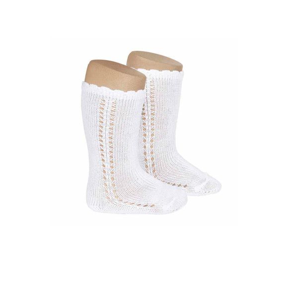 Calcetín alto calado blanco Cóndor unisex | Frescura y estilo para eventos