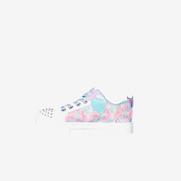 Skechers Twinkle Toes - Lona rosa con luces y detalles marinos