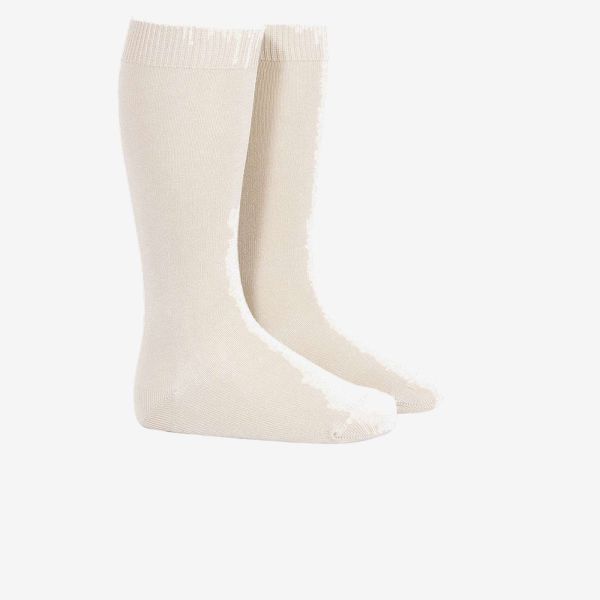 Calcetín alto Cóndor niño beige | Suave, cómodo y versátil