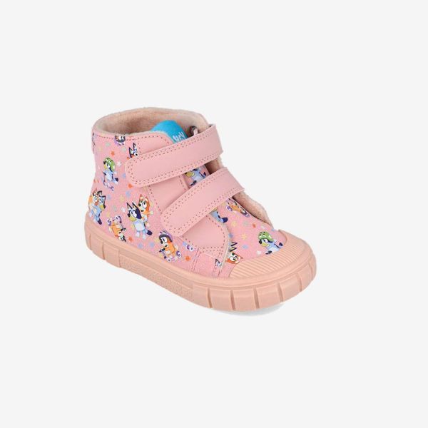 Bota Garvalín niña Bluey rosa con doble velcro | Suaves, calentitas y llenas de magia