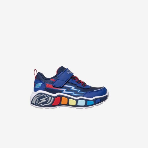 Deportivas de Skechers con luz para niños azul electrico.