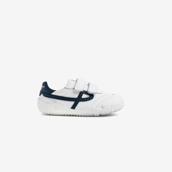 Deportivo colegial barefoot Pablosky blanco marino horma ancha