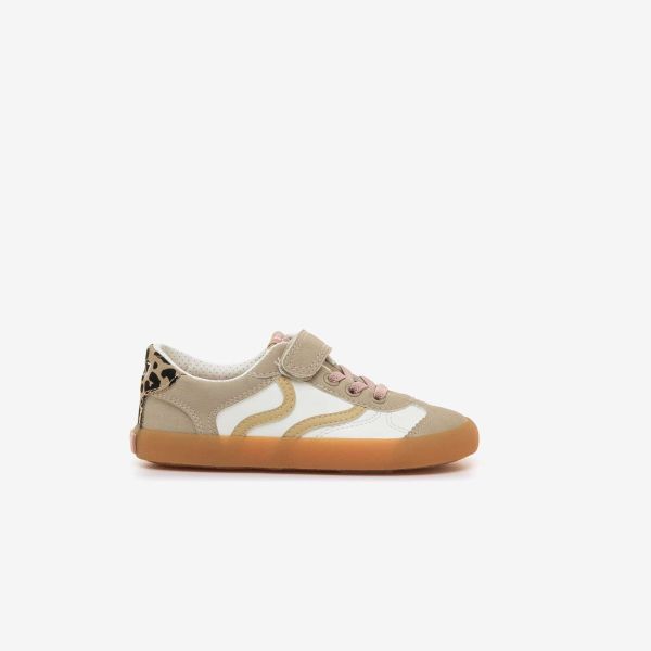 Deportiva Mustang respetuosa beige con detalles animal print para jovencitas